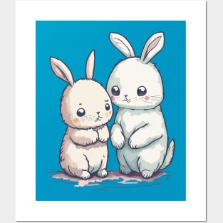 cute kawaii bunnies Posters and Art